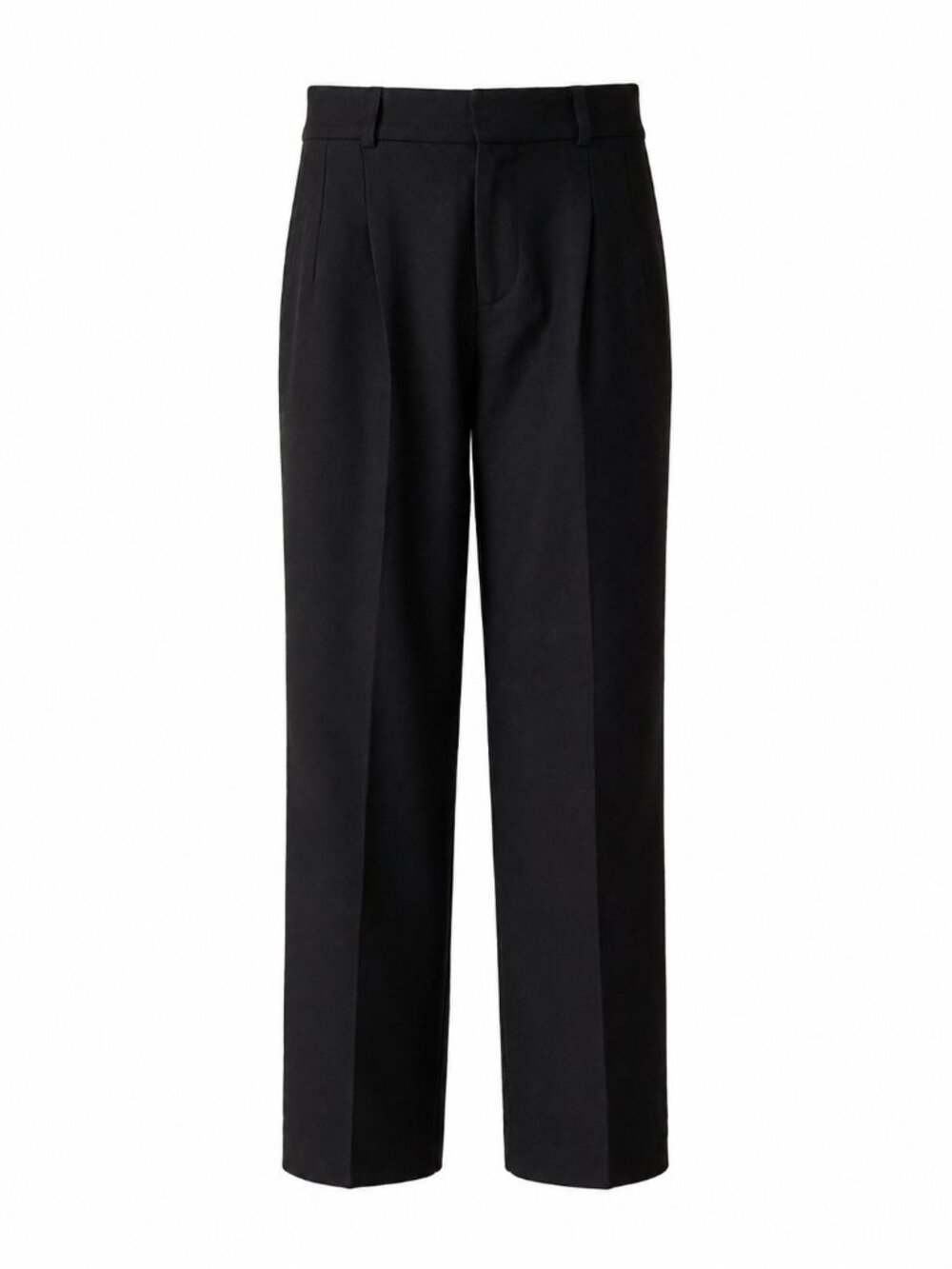 Kenzo Jeans Black Wool Trousers Size 36 High Rise Straight Leg Side Stripe